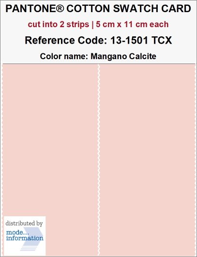PANTONE COTTON SWATCH CARD 13-1501 TCX Mangano Calcite (cut into 2 s…