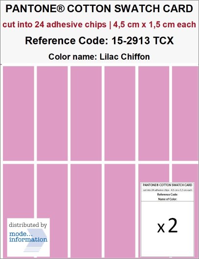SHUNページ PANTONE COTTON SWATCH CARD 15-2913 TCX Lilac Chiffon (cut into 24 ad…